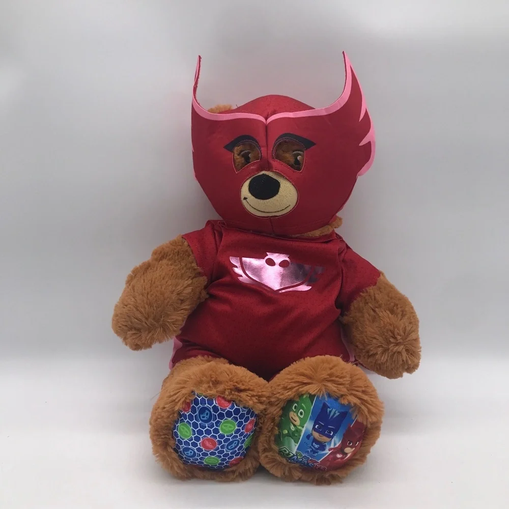 Build-A-Bear Workshop PJ Masks Owlette Bear Brown Red 17 IN Plush Stuffed Animal